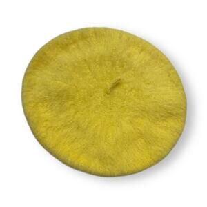 Vintage Royal Basque Yellow Beret in 100% Pure Angora 10" diameter